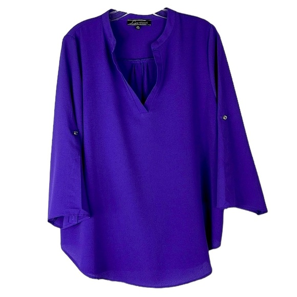 Love University roll tab sleeve v neck tunic Sz 2XL - Picture 1 of 11